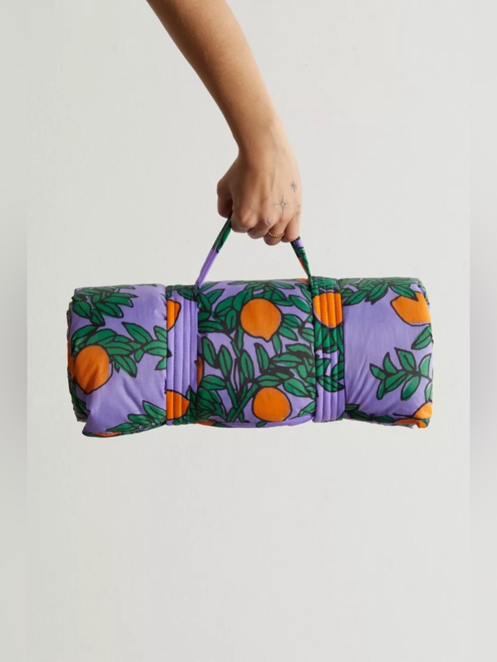 BAGGU Puffy Picnic Blanket Orange Tree Periwinkle